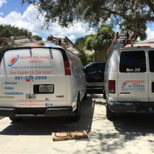 Brown Mechanical Services vans on the job